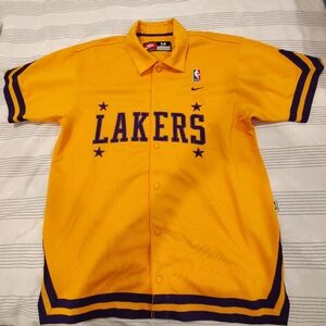 Nike Authentic LA Lakers Rewind 57 Warm Up Shooting Shirt Gold Size M Custom